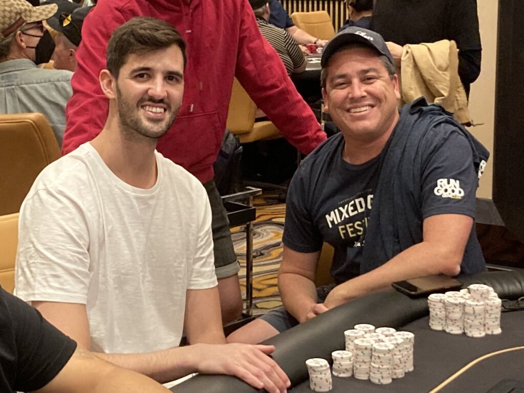 PokerCoaching.com coach Justin Saliba playing with Cardplayer Lifestyle owner Robbie Strazynski at the Mixed Game Festival at Resorts World.