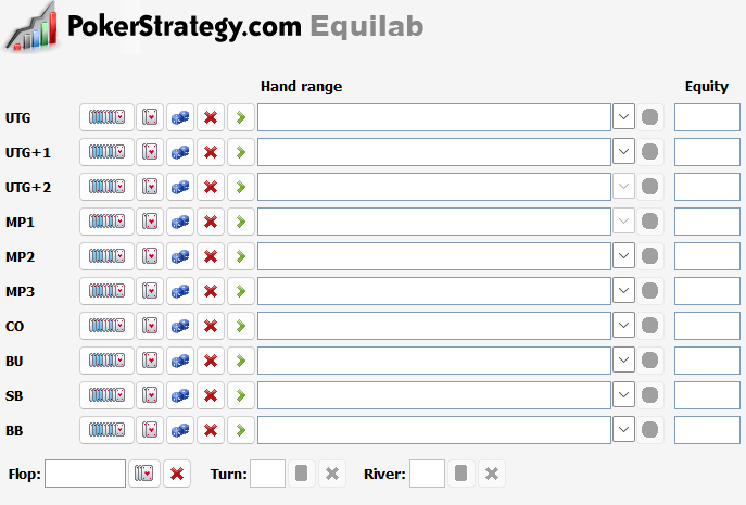 Equilab poker solver for poker strategy and GTO poker.