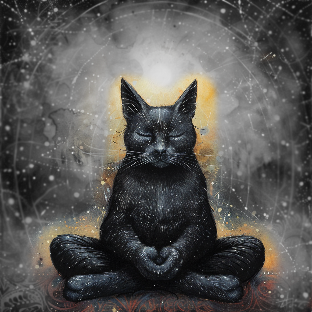 Meditating cat